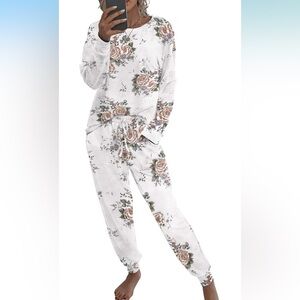 Pink and White Relaxed Pajama top and pants